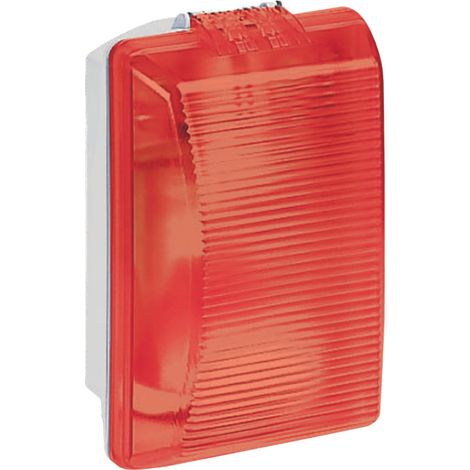 hublot rectangle - culot e27 - 75 watts max - gris - diffuseur rouge - legrand 062402 (1/3)