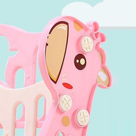 Étagère à livres pour enfants en forme de cartoon, organisateur de livres en plastique avec 3 étagères et tiroirs, rose, pour rangement à la maison ou à l'école. (1/5)