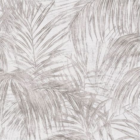 Nature wallpaper wall Profhome 399813 hot embossed non-woven wallpaper slightly textured with palm trees matt white grey black 5,33 m2 (1/5)