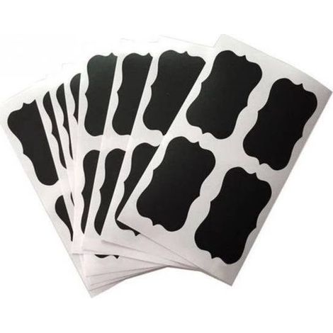 Étiquettes autocollantes pour cuisine - Étiquettes tableau noir - 36 pièces - Autocollants ardoise (1/3)