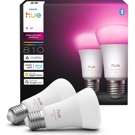 Philips Hue Lampadina LED Connessa Bianca Pacco da 2