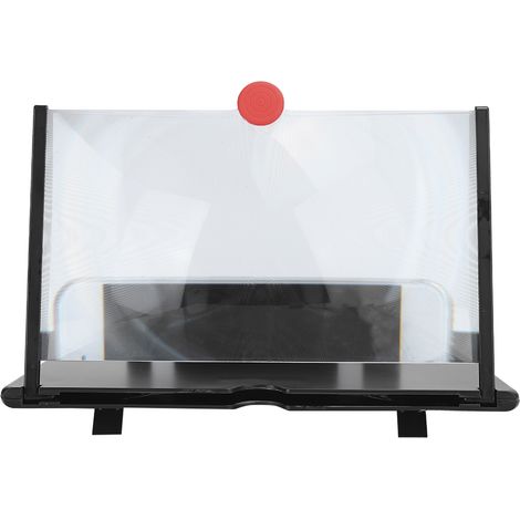 Loupe d'écran 3D 12 pouces pour téléphone, amplificateur d'écran HD, support dépliable pour films, vidéos et jeux (12 pouces, noir)