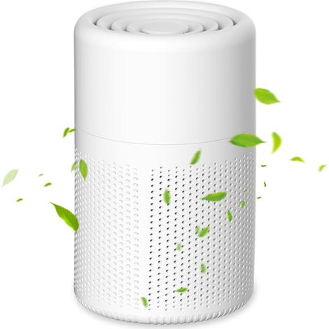 Purificateur d'Air avec Filtration HEPA 2 Étapes, Fumée et Odeurs,Compact et Portable, Idéal pour Chambre et Bureau,avec Fonction Aromathérapie