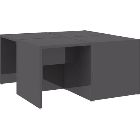 Maison Exclusive - Couchtische 4 Stk. Hochglanz-Grau 33x33x33 cm