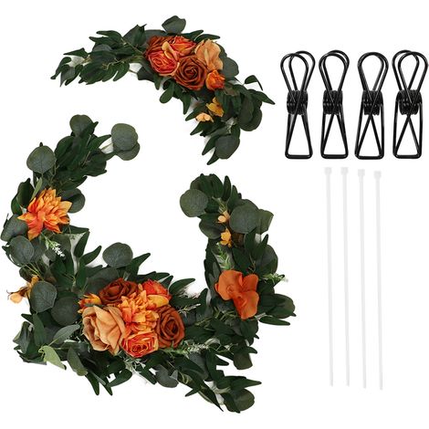 Lot de 2 décorations florales de mariage en forme de rose, réalistes, aux couleurs vives et inodores, pour une bienvenue parfaite (18063 JS) (1/5)