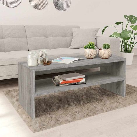 vidaXL Table basse Sonoma gris 100x40x40 cm Bois d'ingénierie (1/5)