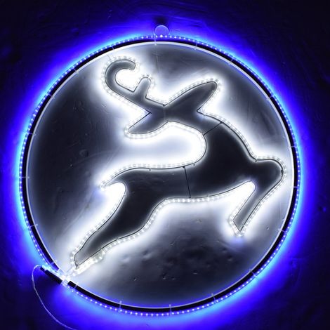Renna luminosa effetto neon con led bifacciale Luce Fredda addobbi natalizi per esterno (1/2)