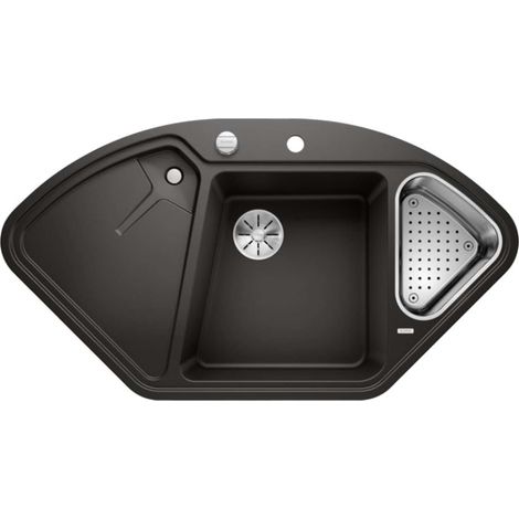 Blanco Delta II - Lavello in silgranit, 106x58 cm, con comando remoto dello scarico e accessori, nero 525867 (1/3)