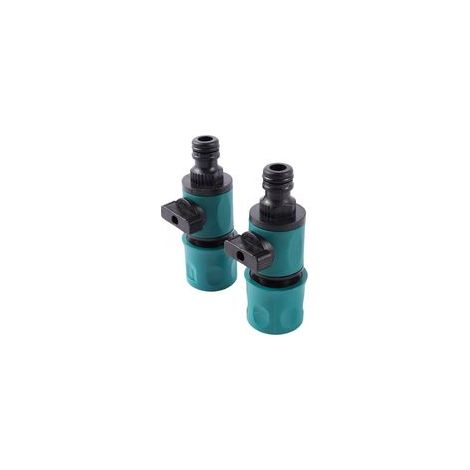2  pièces 16mm Tuyau d'arrosage connecteur rapide avec robinet d'arrêt 2 voies