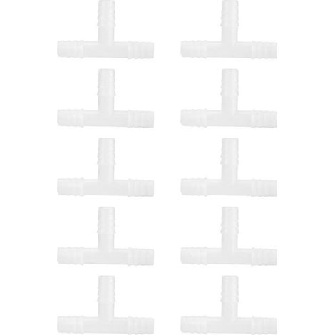 10 raccords en T ABS pour aquarium, 3 voies, vanne de contrôle du débit d'air, accessoires pour pompe à oxygène. (1/4)