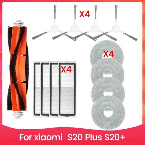 Pièces de rechange pour aspirateur robot Xiaomi S20 Plus : brosse latérale principale, filtre HEPA, serpillière, etc. (1/5)