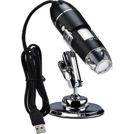 Microscope Numérique USB 1000X avec Support Métallique et 8 LED, Endoscope Portable pour Inspection PCB et Bijoux, Compatible Windows Mac (1/5)