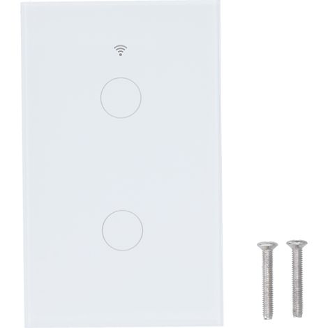 For Zigbee Tuya Remote Light Switch Voice Control 2‑Gang US Wall Touch Switch AC 100‑240VWhite