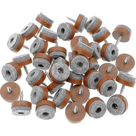 50 patins de meubles en feutre antidérapants, pour meubles, chaises, tables, pieds de canapé, protections de sol (28 mm, marron) (1/5)