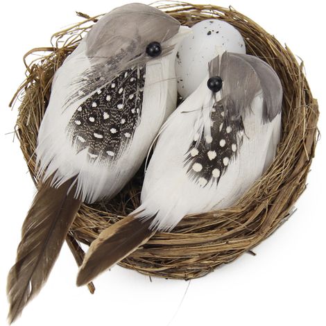 Cute Simulation Bird's Nest Set with Flax Material 9x7x5cm for Indoor Outdoor Decor Featuring Bright Colors and Fine Craftsmanship (1/5)