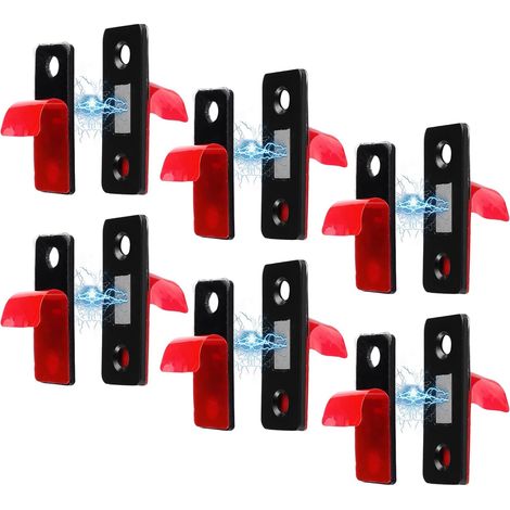6 Pièces Aimant pour Porte de Placard Autocollant Puissant,Ultra-Fine (1/5)