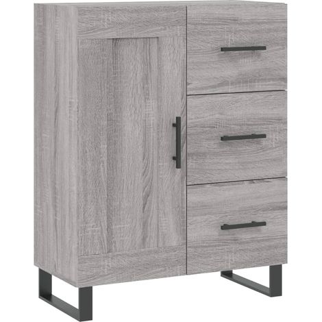Credenza cassettiera mobile contenitore organizer cucina soggiorno salotto sonoma 695 x 34 x 90 cm legno ingegnerizzato grigio 020036470