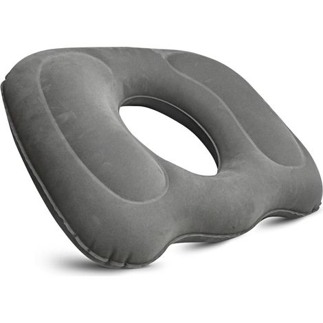 Coussin d'assise en forme de donut - coussins - coussin coccyx - coussin de chaise - coussin d'assise gonflable - gris (1/5)