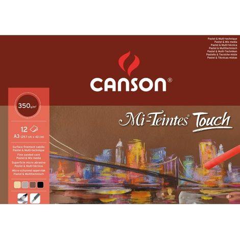 Con su superficie microabrasiva finamente texturizada (gracias a un acabado arenado), Mi-TeintesÂ® Touch es el papel ideal para trabajar con pasteles.