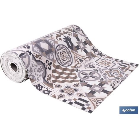 Rouleau de moquette vinyle semi-rigide (20 mètres) de 52 cm de large avec motif mosaïque