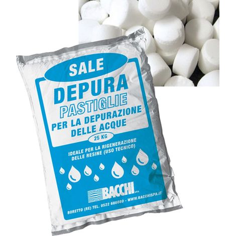 Pastiglie sale trattamento depurazione acqua bacchi salgemma 25 kg