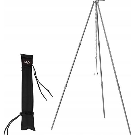 SUPPORTO PER CAMINETTO PIEGHEVOLE CON TREPPIEDE IN ALLUMINIO