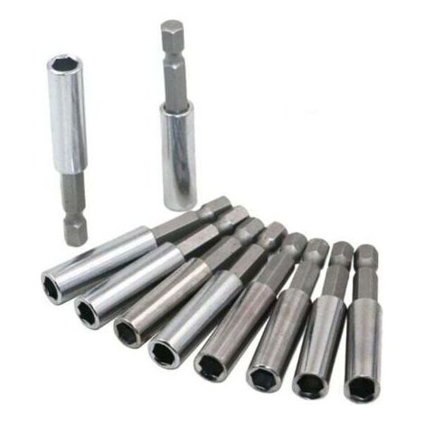 Magnetischer Bithalter im Angebot – 10-teiliges Set – 1/4"-Sechskant-Schraubendreher-Bit-Verlängerung – 60-mm-Schaft – Elektrowerkzeug