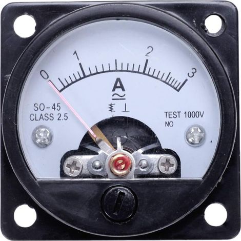Ac 0-3A Mètre ampèremètre Ampéromètre Analogique Rond Noir (1/5)