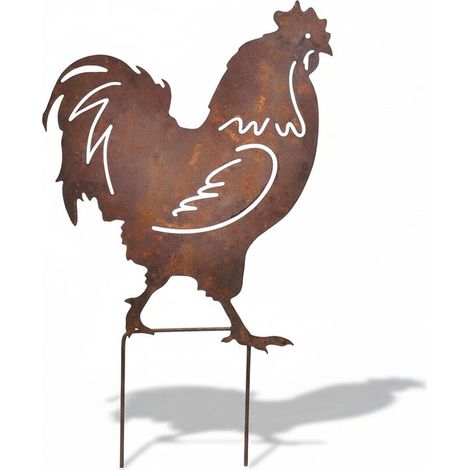 Silhouette jardin coq 26x16cm