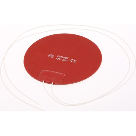 Tapis chauffant en silicone Cercle RS PRO, 12 V c.c., 8 W ( Prix pour 1 )