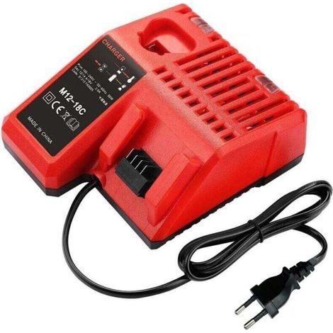 Chargeur Rapide , M18 & M12 Chargeur pour Milwaukee , M12-18C pour Batteries Milwaukee 12V , 14.4V et 18V , Compatible avec C1418C et Plus-Crezuo (1/4)