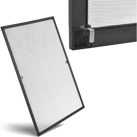Zanzariera per finestre Antracite 110 x 130 cm Zanzariera affidabile con telaio in alluminio (1/3)