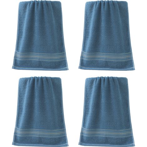 Ensemble de 4 serviettes de bain, douces, lavables en machine, ultra-absorbantes, 100 % coton, 33 x 73 cm (1/4)