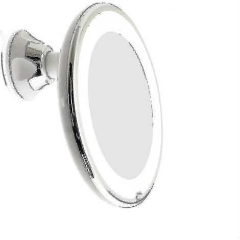 Miroir de maquillage grossissant à éclairage LED avec ventouse de verrouillage - Bras réglable et lumière diffuse brillante pour la routine beauté (1/5)