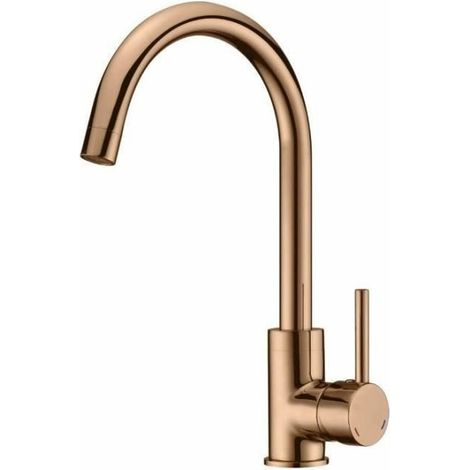 ROUSSEAU Robinet mitigeur de cuisine Koben - Sans douchette - Or rose
