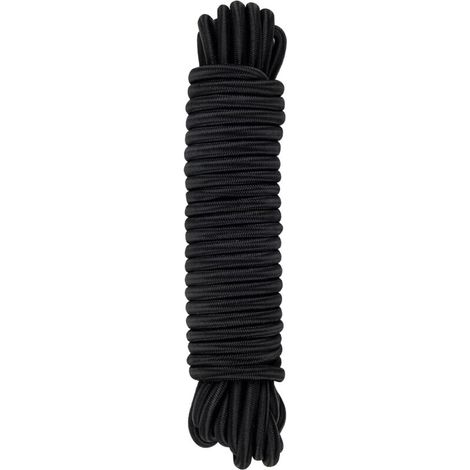 Tendeur Élastique Noir, 8 mm x 10 m, Corde en Polypropylène pour Fixation
