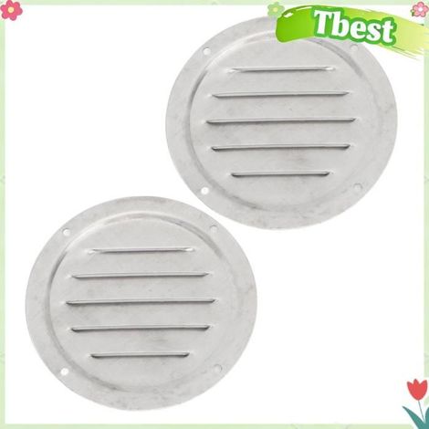 Tbest Grille d'aération ronde à persiennes Grille 'aération à Persiennes Antirouille Polie Esthétique De auto coffret 5 4 pouces (1/5)