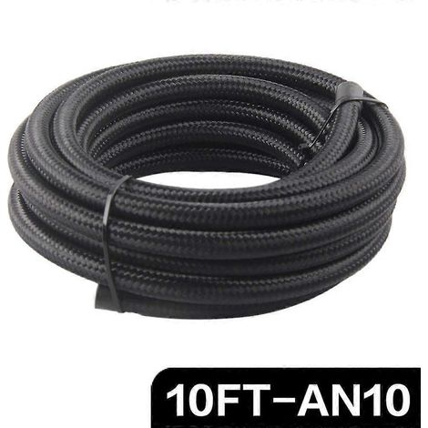 10 Fuß (3 Meter) 20 Fuß (6 Meter) AN6 AN8 AN10 PTFE Öl-Kraftstoffschlauch Nylon-Geflecht innen PTFE--AN10 10 Fuß (3 Meter)