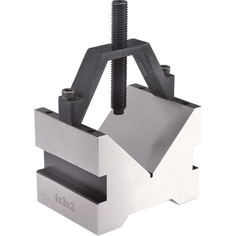 Prisma acciaio temprato 90 gradi  63,5x63,5x50,8 mm con morsetto Fervi p301/2c
