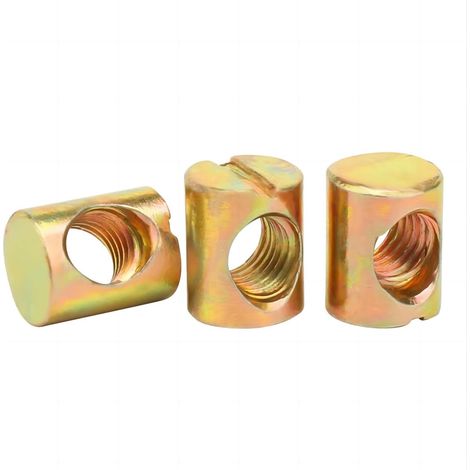 Roleader – Lot de 100 écrous cylindriques M6 x 10mm – Acier au carbone zingué – Fixation solide pour meubles – Résistance à la corrosion (1/5)