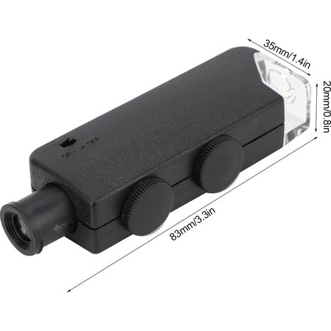 Tragbares Mikroskop mit hoher Vergrößerung, einstellbarer Fokus 60-100x, mit Beleuchtung, Taschenmikroskop (1/5)