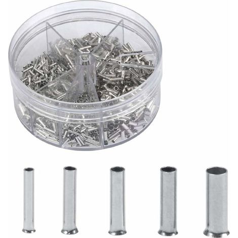 Green Mobility-1900pcs Embouts de câbles de cosses non isolés 0,5/0,75/1,0/1,5/2,5mm² avec une boîte de stockage/rangement (1/5)