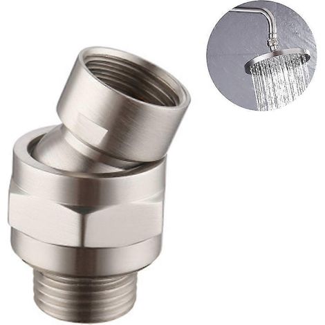 Raccord de douche rotatif à rotule, adaptateur orientable pour pommeau, bras de douche extensible réglable, pièce de connexion en laiton, angle ajustable, kit de fixation universel. (1/5)