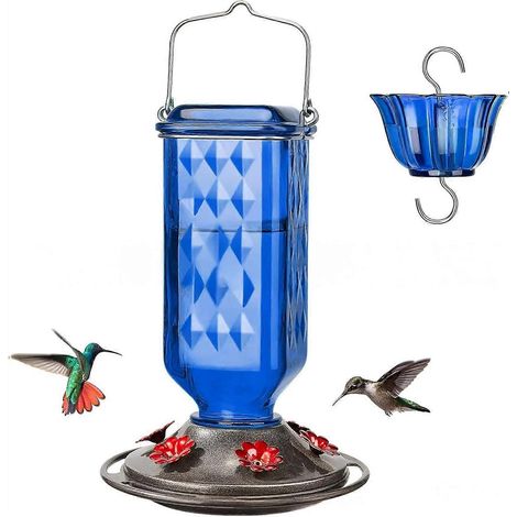 Mangeoire suspendue d'extérieur, mangeoire anti-fuite pour colibris de 710 ml (24 oz), 6 ouvertures d'alimentation, mangeoire à nectar pour la décoration de jardin (1/5)