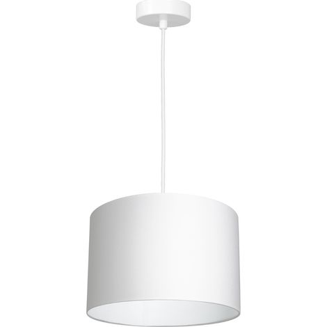 Suspension blanche abat-jour tissu Ø25 Arden E27 Luminex