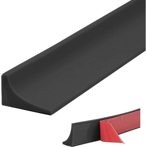 200 cm silicone shower seal, shower door seal, silicone threshold strip for bathroom and kitchen, shower threshold water barrier (black) (1/5)