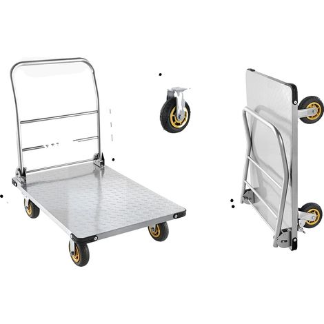 Chariot Plateforme, Construction en Acier, Roues Pivotantes, 2000lbs (1/2)