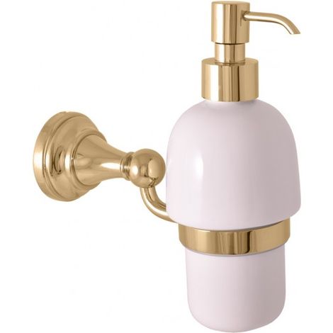 Distributeur de savon rétro MORAVA en laiton doré 18,1x7,15 x19 cm (1/3)