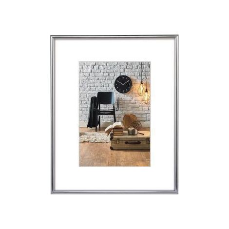 Bilderrahmen Sevilla 29,7 x 42 cm (B x H) 18 x 24 cm (B x H) Polystyrol Kunststoff silber matt (1/2)