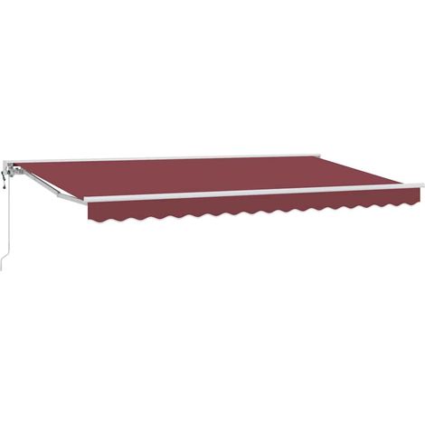 Auvent Rétractable Bordeaux 350 x 200 cm Aluminium et Tissu (1/5)
